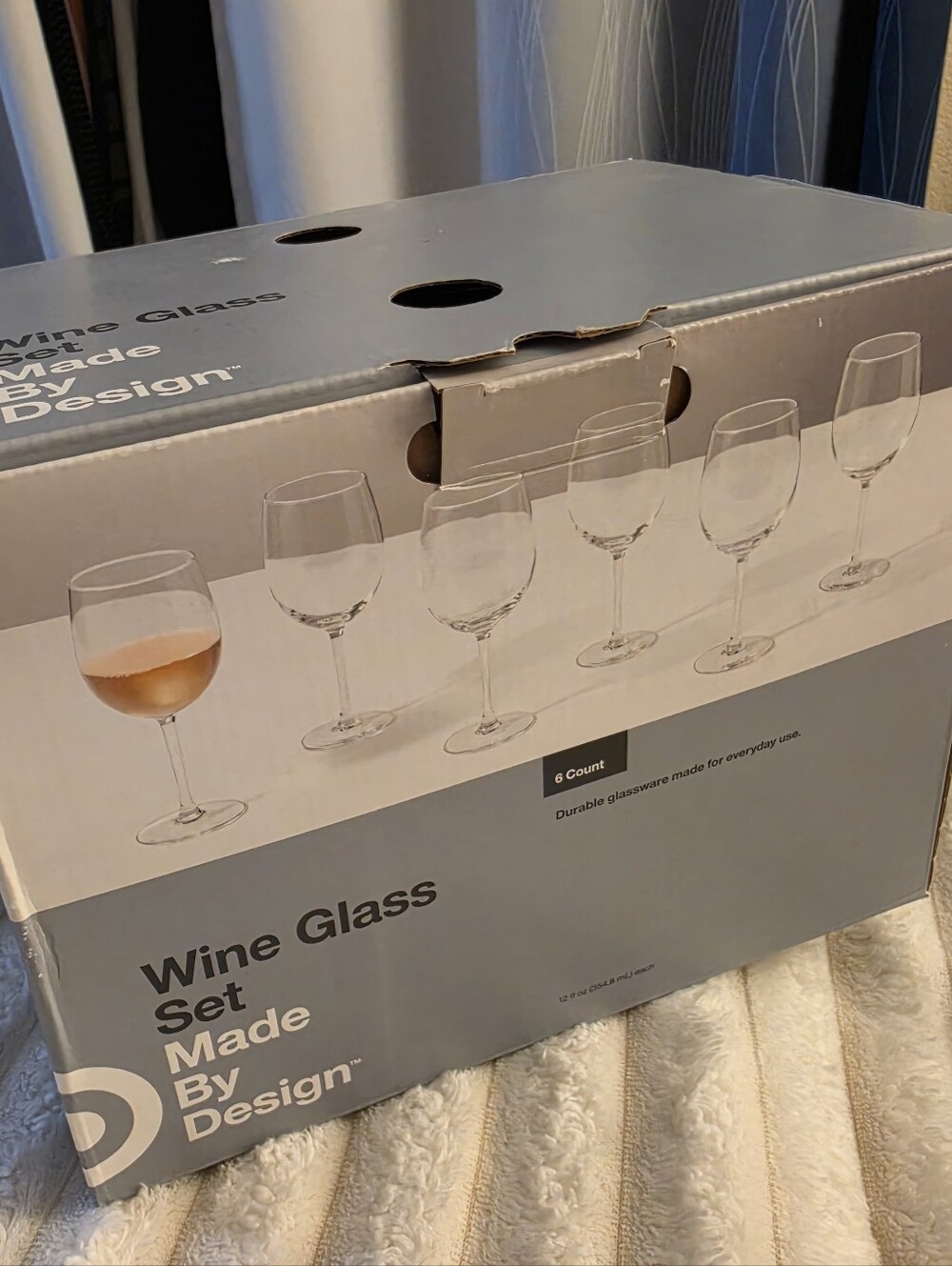 NWT Made By Design Clear Wine Glass Set of 6 Elegant Stemware Sz 18oz - Picture 6 of 7